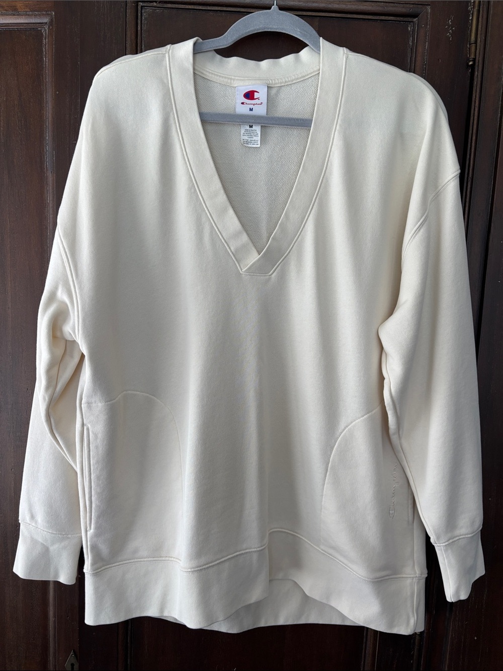 Champion V-Neck Pullover Tunic in Cream medium